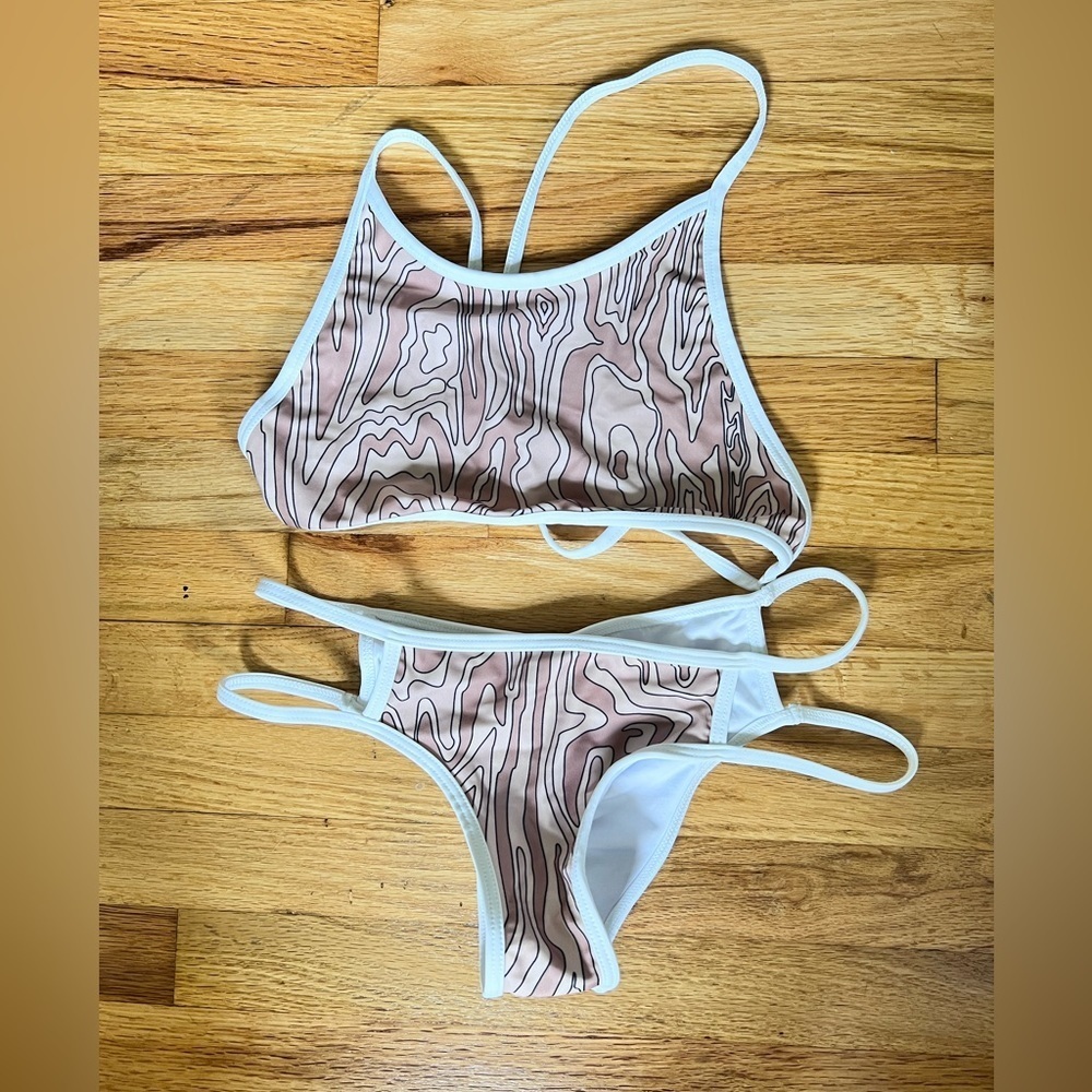 Velvet Sphynx high neck animal print bikini set